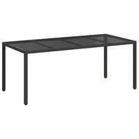 mesa de jardin  mesa de exterior negro 190 x 90 x 75 cm ratan sintetico