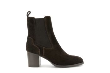 botines de ante con elásticos dark brown 36