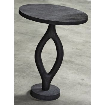 Mesa Aux. Guppy Madera Natural Negra 35dx44 Cms. 35dx44 Cms
