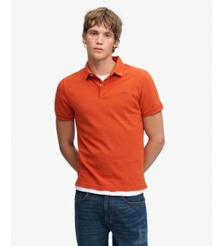 Superdry para hombre. M1110452A Polo Classic Pique naranja (XL), Casual, Algodón, Manga corta