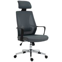 silla de oficina kanab con reposacabezas tela gris 61x625x118 cm clp