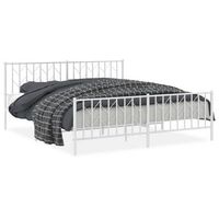 cama matrimonial  cama para adultos  estructura cama metal con cabecero y estribo blanco 180x200 cm