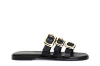 zapatilla piel tres hebillas black 37
