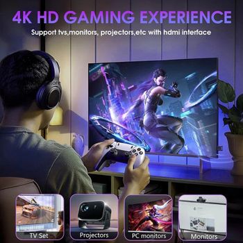 M15 4K TV Game Stick 64GB Consola de Juegos Retro con Más de 20000 Juegos Integrados y Controles Inalámbricos, Compatible con Más de 20 Simuladores para Juegos en TV HD