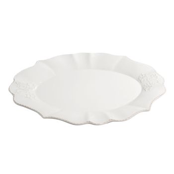 Fuente ovalada de loza blanca