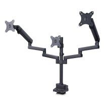StarTech.com Soporte de Escritorio para 3 Monitores VESA 75x75/100x100 de 27 Pulgadas - Grommet o Abrazadera en C - Ajuste sin Herramientas - Brazo Asistido por Resorte