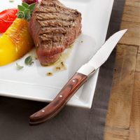 estuche de 4 cuchillos carne  madera