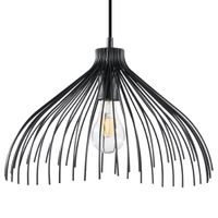 lampara de techo negro acero alt 125 cm