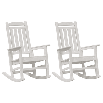 Sillas Mecedoras 2 Uds Blancas 70x92x107.5 Cm Hdpe Cfw508103