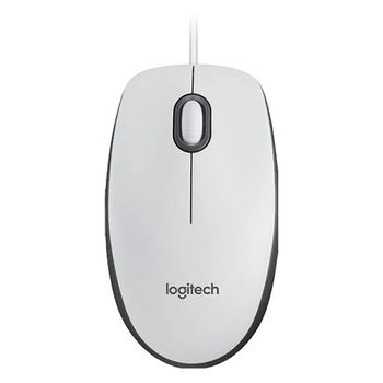 Logitech M100 Ratón con cable blanco