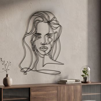 Panel decorativo 3d cara de metal negro 57,5x1,3x80 cm