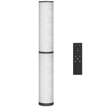 HOMCOM Lámpara de Pie Moderna Salón con Brillo Temperaturas de Color Ajustables Mando a Distancia Magnético Temporizador Beige