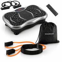 pack plataforma vibratoria con altavoz mando a distancia y cinturon con bandas de resistencia innovagoods