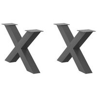 patas para mesa de centro en forma de x 2 unidades antracita 70 x 42-43 cm acero vidaxl