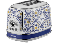 tostadora - ariete capri 810 w 2 ranuras rebanadas 6 niveles de tostado azulblanco