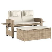 sillon reclinable de jardin  silla de jardin  silla de exterior con cojines ratan sintetico beige