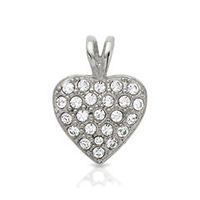 colgante moderno de acero inoxidable con corazon de circonita
