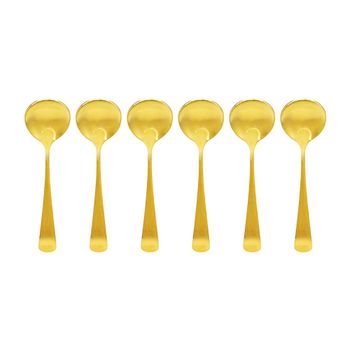 Cucharas de postre doradas - lote de 6