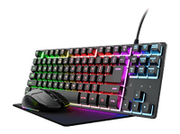 pack gaming - trust gxt 794 3-in-1 gaming teclado  raton alfombrilla teclas iluminadas negro