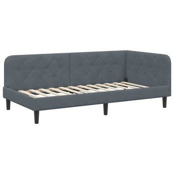 Estructura De Cama En Esquina Gris Oscuro 90 X 200 Cm Vidaxl