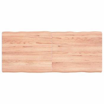Tablero Mesa Madera Tratada Borde Natural Marrón 120x50x(2-6)cm Vidaxl