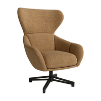 butaca giratoria abelia con patas metalicas - diseno moderno - ocre