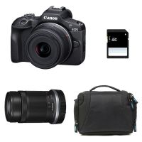 camara mirrorless canon eos r100 241 mp 18-45mm wi-fi  rf-s 55-210mm f5-71 is stm