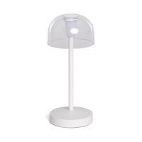 ledkia lampara de mesa led portatil para exterior metal con bateria recargable lendora blanco