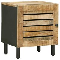 mesita de noche natural 40 x 33 x 46 cm madera de mango maciza vidaxl