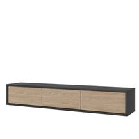 mueble para tv de 180 cm coleccion maanum color gris y roble claro
