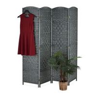mampara de pared con 4 paneles natural