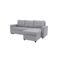 sofa cama chaise longue clony ii con asientos extensibles en tela gris