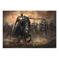 papel pintado 3d - jinete negro 350x245 cm