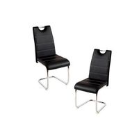 pack 2 sillas hallen polipiel de tela 994044 cm - negro