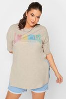 yours camiseta beige los angeles mujer curvy y tallas grandes yours