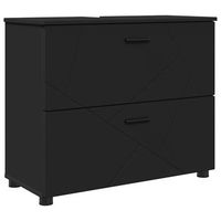gabinete de bano con cajon con puerta negro 765 x 35 x 64 cm vidaxl