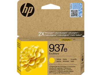 Cartucho de tinta - HP Evo More 937e, Hasta 1650 páginas, Certificado CarbonNeutral®, Amarillo