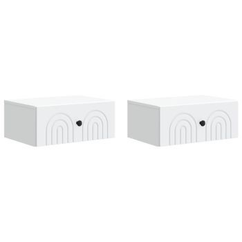 Mesita De Noche De Pared 2 Uds. 49 X 34,5 X 20 Cm Vidaxl