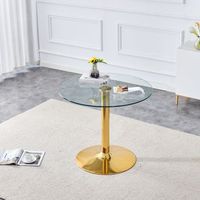 sweiko mesa de barra de vidrio 85 cm diametro 76 cm altura moderna minimalista ligeramente lujosa
