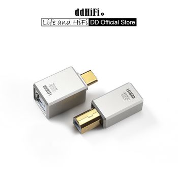 DD ddHiFi TC01B / TC01BF Convertidor adaptador USB-B a USB-C de alta calidad con conectores Unibody y chapados en oro mecanizados CNC
