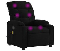 vidaxl sillon reclinable de masaje de tela negro
