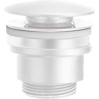 valvula click-clack blanco mate de acero y laton con rosca 1-4 para lavabos