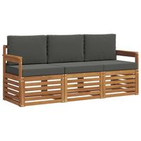 juegos de sofas con cojin 3 piezas  mueble de jardin natural y antracita