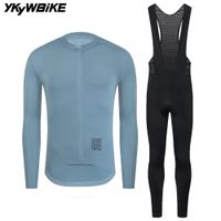 ykywbike-conjuntos de ciclismo para hombre pantalones con pechera larga de manga larga ropa de bicicleta maillot de ciclismo kit de bicicleta de carretera ropa de ciclismo