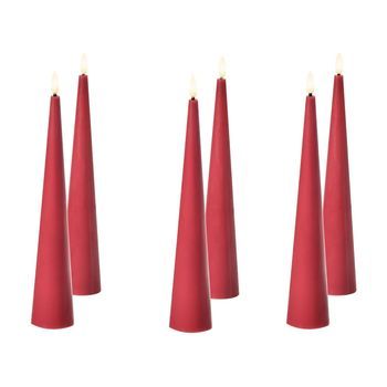 Conjunto De 6 Decoraciones De Navidad Led Para Interiores Vela Accesorio De Parafina Rojo Aurum