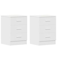 juego de mesitas de noche - mesillas madera contrachapada blanco 38x35x56 cm
