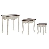 mesita auxiliar set 3 paulownia 60x40x66 blanco