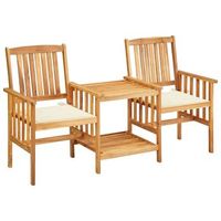 sillas y mesa de te de jardin con cojines madera maciza acacia vidaxl