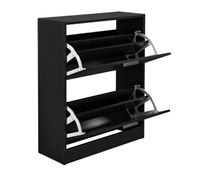 mueble zapatero sykkylven con 2 puertas aglomerado 63 x 24 x 81cm negro encasa