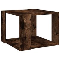 mesa de centro auxiliar de diseno rustico 40 x 40 x 30 cm madera de ingenieria marron dec038395